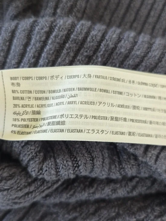 Hollister Blue/Gray Ribbed Fuzzy Stretchy Cropped Sweater - Size XS - Picture 10 of 10